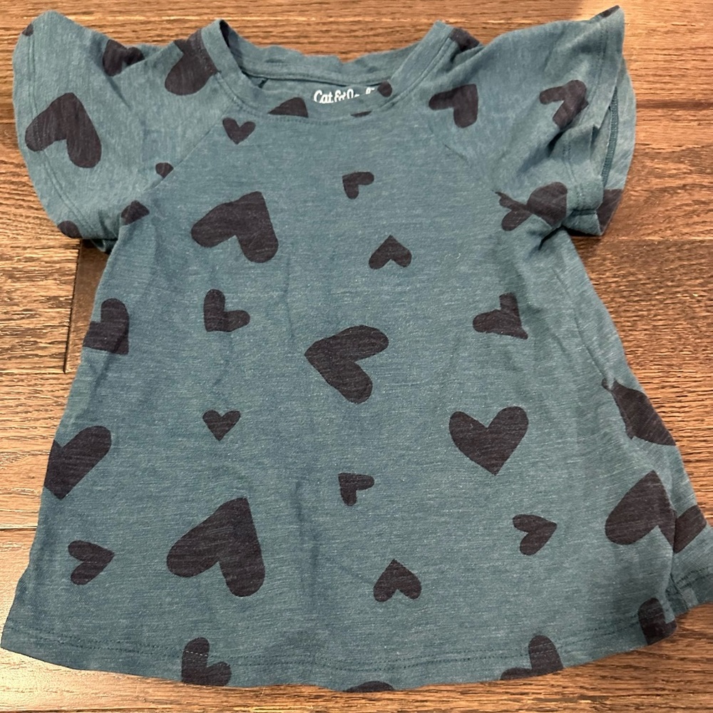 Toddler Girls Botanical Blue Hearts Short Sleeve Shirt
Cat & Jack Size 3T